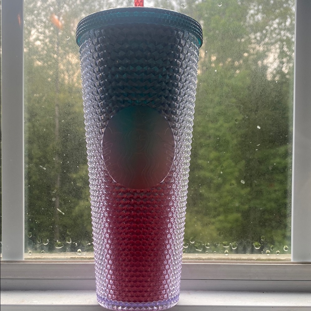 Starbucks Red and Purple Textured Tumbler